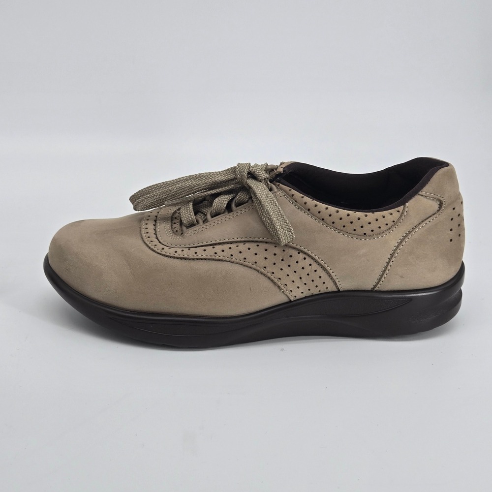 SAS Walk Easy Taupe Gray Nubuck Orthopedic Comfort Walking Shoe 8 W Wide - Picture 9 of 13